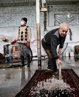 شستشوی سنتی قالی در قالیشویی پونک 